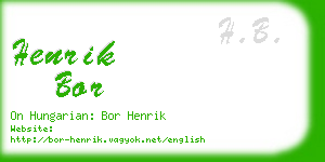 henrik bor business card